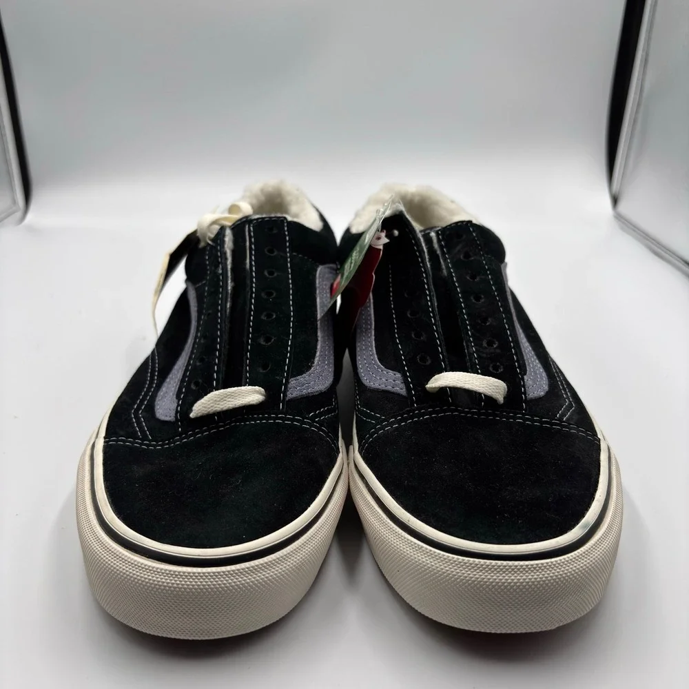 Vans Old Skool MTE Black Grey Suede Faux Fur Lined All Weather Sneakers NEW